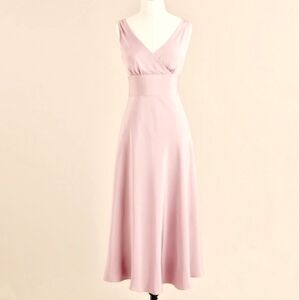 J. Crew 100% Silk Pink Sleeveless Dress Cottagecore Feminine Cocktail Wedding